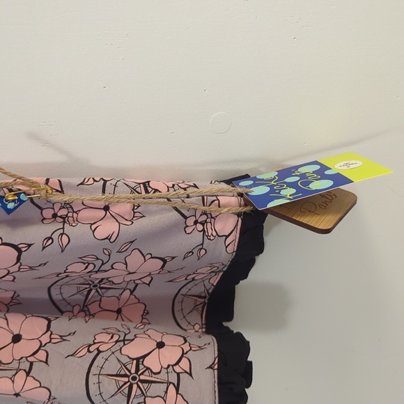 NWT Kickee Pants Long Sleeve Swing Dress, Feather Nautical Floral, 4T - Picture 4 of 9